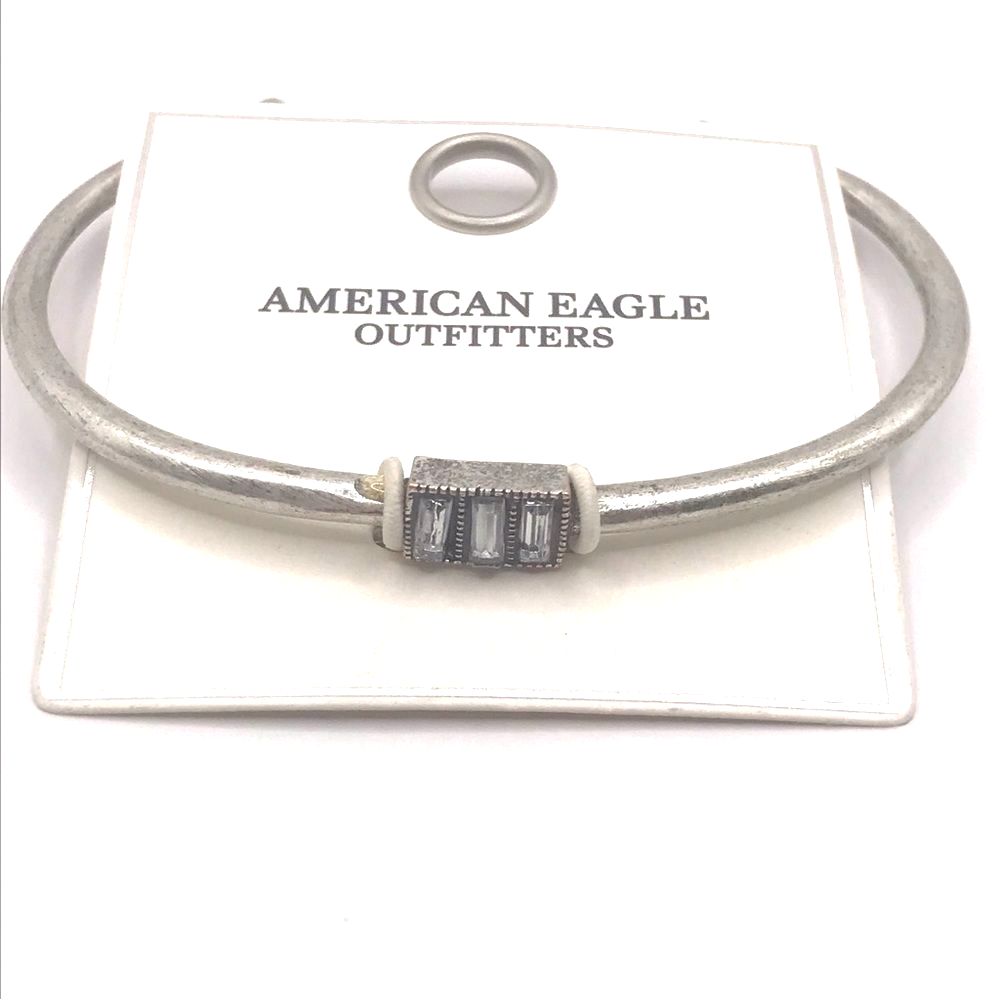 American Eagle Outfitters Silver Rhinestone Cuff Bracelet